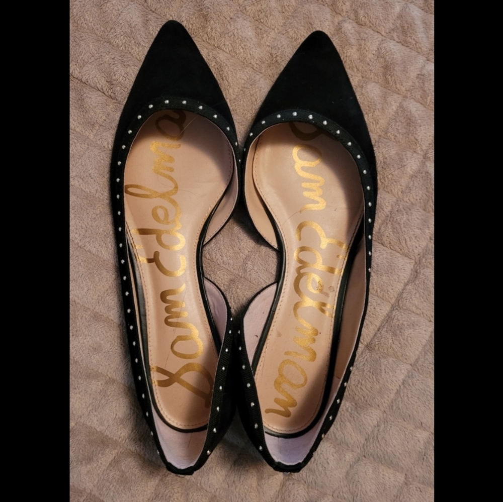 Sam Edelman Roni Black Studded d'Orsay Flat Size 8
